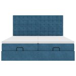 vidaXL Cadre de lit ottoman avec matelas bleu foncé 200x200 cm velours
