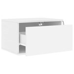 vidaXL Table de chevet murale avec lumières LED blanc