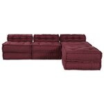 vidaXL Canapé modulaire 4 Pièces Marron tissu