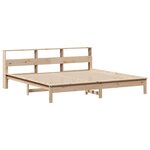 vidaXL Lit bibliothèque sans matelas 200x200 cm bois massif de pin