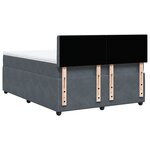 vidaXL Sommier à lattes de lit et matelas Gris foncé 160x200cm Velours