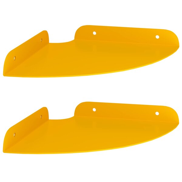 vidaXL Étagère flottante 2 Pièces Jaune moutarde 18 x 18 x 2 cm
