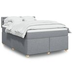 vidaXL Sommier à lattes de lit avec matelas Gris clair 140x190cm Tissu