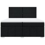 vidaXL Sommier à lattes de lit avec matelas Noir 200x200 cm Tissu