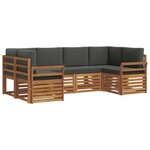 vidaXL Ensemble de canapés d'extérieur 6 pc Naturel et Anthracite