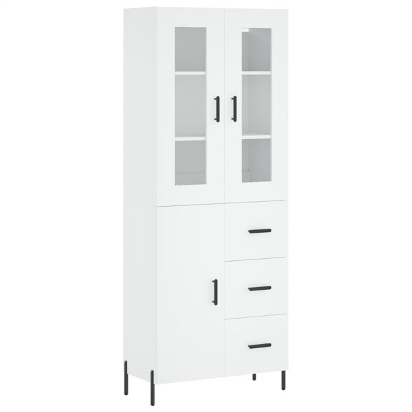 vidaXL Buffet haut Blanc 69 5x34x180 cm Bois d'ingénierie