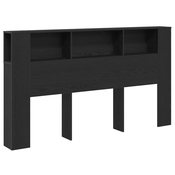 vidaXL Cabinet de Tête de Lit Chêne noir 180 x 18.5 x 102.5 cm