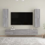 vidaXL Meuble TV mural Sonoma gris 30 5x30x110 cm