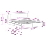 vidaXL Cadre de lit avec rangement Sonoma gris 180 x 200 cm