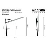 Madison Parasol de balcon Sun Wave 270x150 cm Gris PAC3P014
