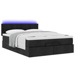 vidaXL Lit ottoman avec matelas et LED noir 140x200 cm tissu