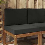 vidaXL Coussin de canapé d'extérieur 2 Pièces Noir Polyester