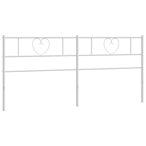 vidaXL Tête de lit métal blanc 180 cm