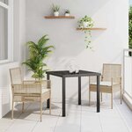 vidaXL Chaises de jardin 2 Pièces avec coussins en rotin poly beige