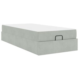 vidaXL Cadre de lit avec matelas Gris clair 100 x 200 cm Velours