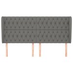 vidaXL Tête de lit avec oreilles Gris foncé 183x23x118/128 cm Tissu