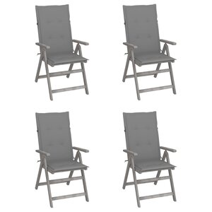 vidaXL Chaises inclinables de jardin lot de 4 et coussins Bois acacia