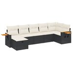 vidaXL Salon de jardin 7 Pièces avec coussins noir résine tressée