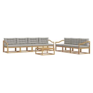 vidaXL Ensemble de canapés d'extérieur 7 Pièces Blanc et gris clair