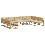 vidaXL Ensemble de canapés d'extérieur 9 pc Blanc et Beige