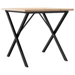 vidaXL Table à manger cadre en X 80x80x75 5cm bois de pin massif fonte
