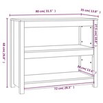 vidaXL Bibliothèque Noir 80x35x68 cm Bois de pin massif
