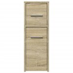vidaXL Armoire de salle de bain étroite avec roulettes chêne sonoma