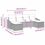 vidaXL Ensemble de Canapés avec coussin 6 Pièces Gris polyrotin