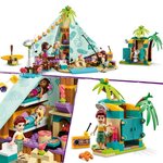 Lego 41700 friends camping glamour set de glamping  jouet pour filles et garçons des 6 ans avec 3 mini-poupées et accessoires