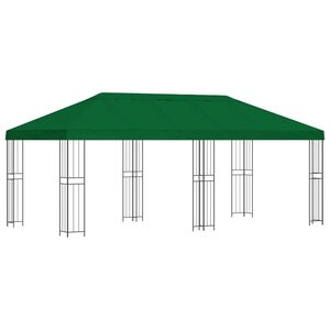 vidaXL Gazebo avec murs latéraux 6 x 3 m Vert Polyester et Acier 190