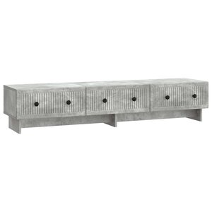 vidaXL Meuble TV 147 x 34 5 x 30 cm Gris béton Bois d'ingénierie