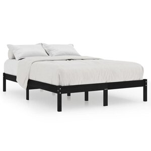 vidaXL Cadre de lit sans matelas noir bois massif