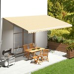 vidaXL Tissu de remplacement pour auvent Jaune et blanc 6x3 5 m