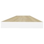 vidaXL Étagères flottantes 4 Pièces chêne et blanc 80x23 5x3 8 cm MDF