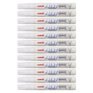 Marqueur Pointe conique moyenne PAINT Marker PX20 2 2 - 2 8mm Blanc x 12 UNI-BALL