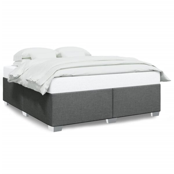 vidaXL Cadre de lit sans matelas gris foncé 200x200 cm tissu