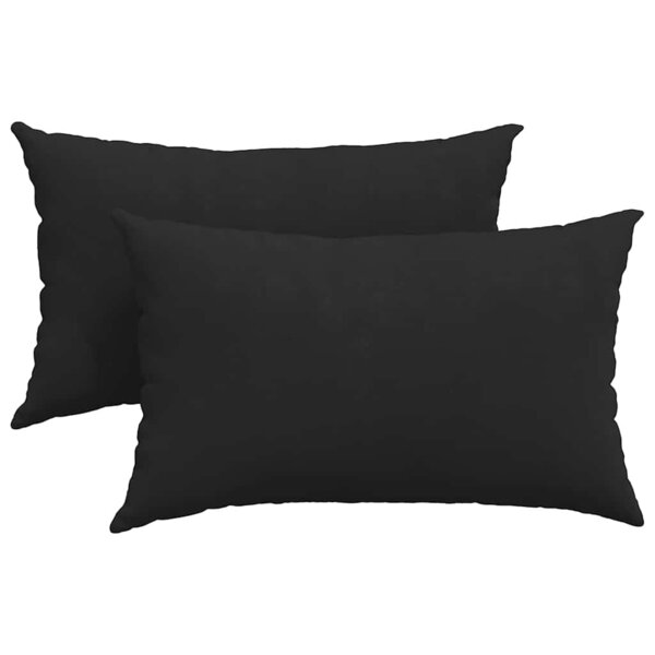 vidaXL Coussins de canapé 2 Pièces Noir 50 x 30 cm tissu