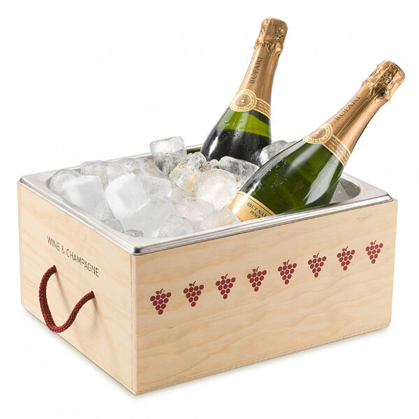 Rafraîchisseur de bouteilles en bois cubic® - pujadas -  - pin et inox