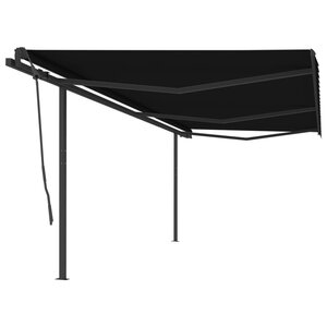 vidaXL Auvent automatique rétractable avec poteaux 6x3 5 m Anthracite
