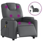 vidaXL Fauteuil de massage inclinable électrique gris similicuir