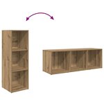 vidaXL Meuble TV avec stockage chêne artisanal Bois d'ingénierie