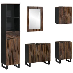 vidaXL Ensemble de mobilier de salle de bain avec tiroir 5 Pièces Blanc