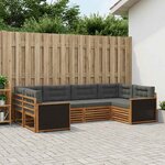 vidaXL Ensemble de canapés d'extérieur 6 Pièces Naturel et Anthracite