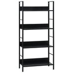 vidaXL Bibliothèque à 4 niveaux noir 60x27 6x124 5cm bois d'ingénierie