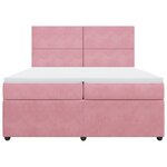 vidaXL Sommier à lattes de lit avec matelas Rose 200x200 cm Velours