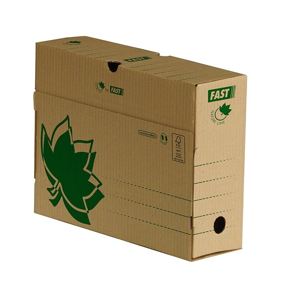 Lot de 10 Boîtes archives Nature Line Dos de 10 cm Ecru x 10 FAST