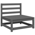 vidaXL Salon de jardin 2 Pièces avec coussins Gris Bois de pin massif