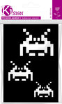 Pochoir adhésif Space Invader 7x10 cm