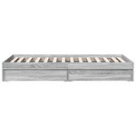 vidaXL Cadre de lit avec tiroirs sans matelas sonoma gris 100x200 cm