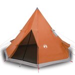 vidaXL Tente de camping tipi 4 personnes orange imperméable